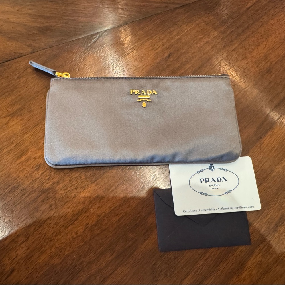 Prada Silver Zippered Pouch